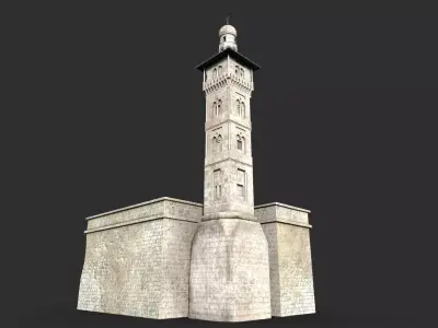 Minaret Ghawanma Low-poly 3D model