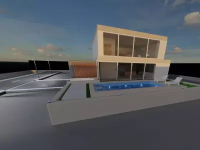 Modern House Stylized 3D model