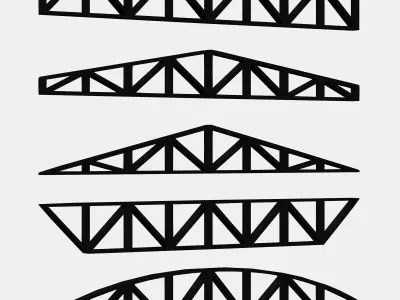 5 Models-Steel Roof Frames B 3D print model