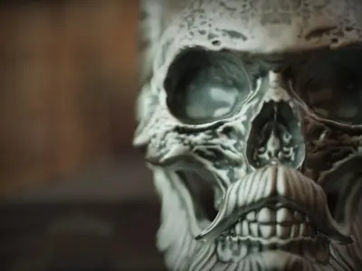 Ring Skull With beard 3D print model