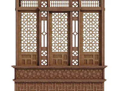 islamic arabic mashraba windows set 580 3D model