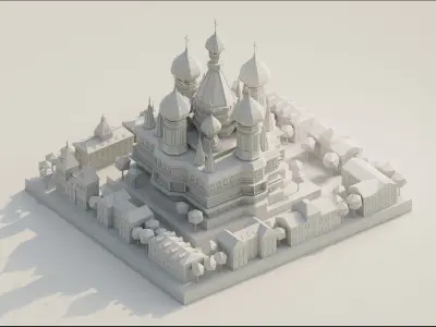 St Basils Cathedral Low-poly 3D model