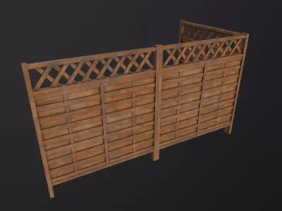 Modular Fence 3D Model Low-poly 3D model