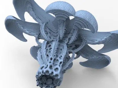 Alien Spine vertebrae stone collection  3D model