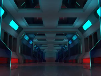 Sci Fi Corridor 3D model 86