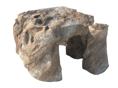 moss rock cave entrance  Low-poly 3D model