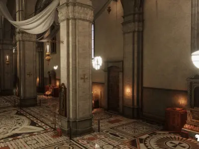 Florence Cathedral Pack-Cathedral Environment-Cathedral Props Low-poly 3D model