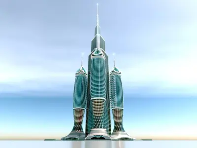 Futuristic Building Concept V1-03 3D model