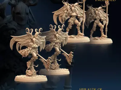 Sylvan Heralds of Primordial Wrath - Nude and Normal Set x2 3D print model