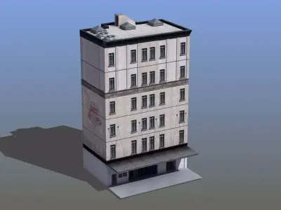 Loft Apartment Building Low-poly 3D model
