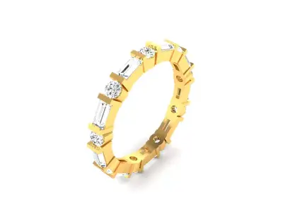 Solitaire Engagement Wedding Women Ring 3D print model 2