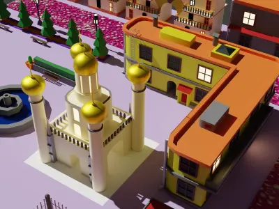 Environment pack Low-poly Game location Map Low-poly 3D model