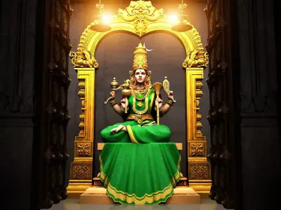 kamatchi amman temple interior 3D model