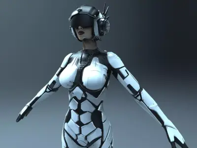 Sci-fi Female Character 3D model