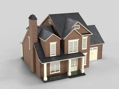 British House Design 14T4  Low-poly 3D model