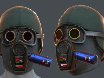Gas mask helmet 3d model scifi Low-poly  Low-poly 3D model 176