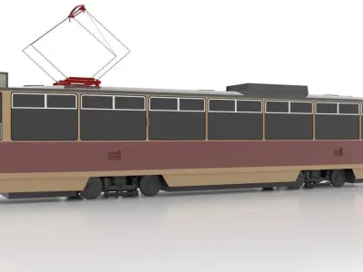 Tatra T6A5 Low Low-poly 3D model