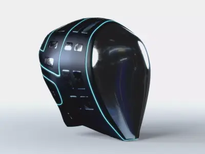 Helmet Sci-Fi Futuristic PBR Low-poly 3D model