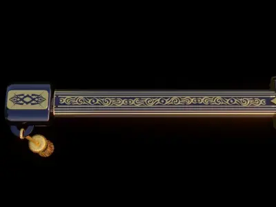 Obsidian Dragon Sword Low-poly 3D model