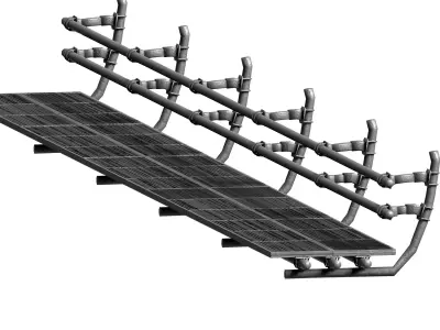 Sci-fi handrail railing footbridge 3D model