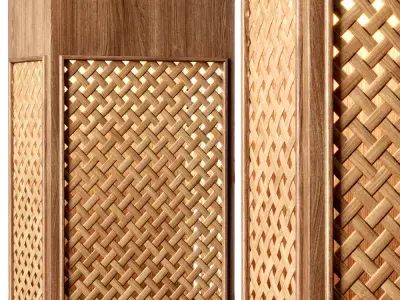 Florence rattan wall lantern FV2  3D model