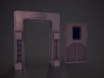 Sci Fi Door Low-poly 3D model