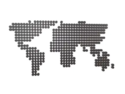 Earth Map Hexagon Style v1 001 Low-poly 3D model