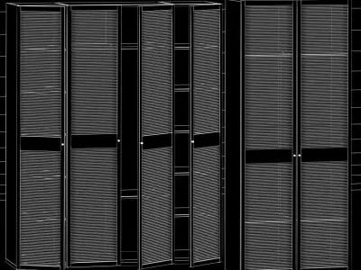 closet wardrobe with doors and shelves Low-poly 3D model