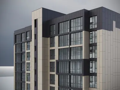 Modern Residential Building 009 3D model