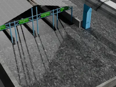 Bus Station Model Low-poly 3D model