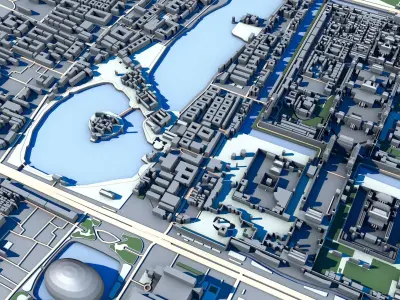 Beijing Cityscape Part of Central Beijing 3D model