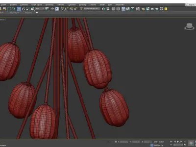 POPPY BOUQUET CHANDELIER Low-poly 3D model