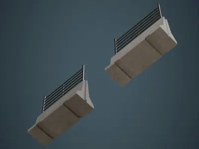 Concrete Barrier 2A Low-poly 3D model