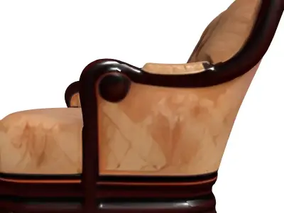 Classic Ornate Tufted Armchair Low-poly 3D model