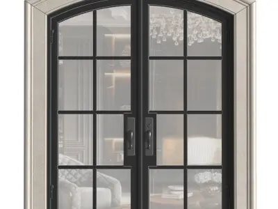 Entrance modern street arched Art Deco Doors 3D model