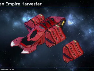 Spaceship Thaalian Empire Resource Ships Low-poly 3D model