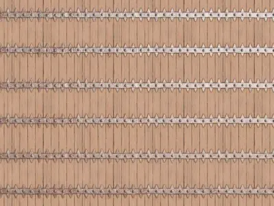 Medieval Wooden Barrel Planks with Spiked Metal Bands PBR  Texture