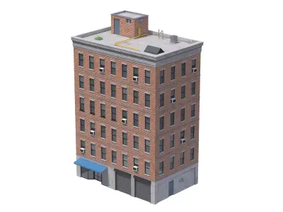 Apartment Building 2 Low-poly 3D model