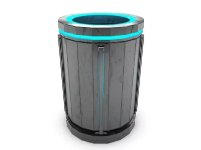Cyberpunk Industrial Bin 3D Model SciFi Street Prop Low-poly 3D model