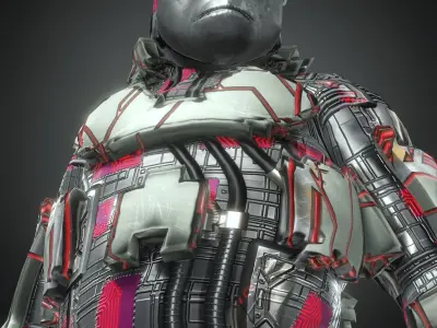 Rigged Fantasy Robot Apes World Character Low-poly 3D model