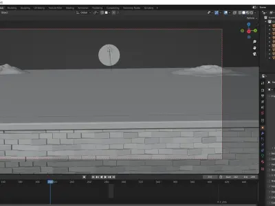 Beach scene Low-poly 3D model