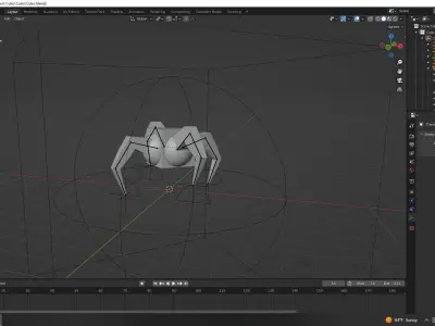 Cube Robot Low-poly 3D model