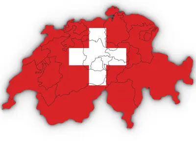 3D Political Map of Switzerland 3D model