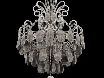 Crystal Lux Sevilia SP4 Silver Chandelier 3D model