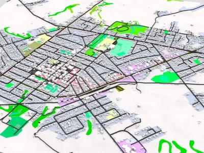 Cityscape Hawera New Zealand 3D model