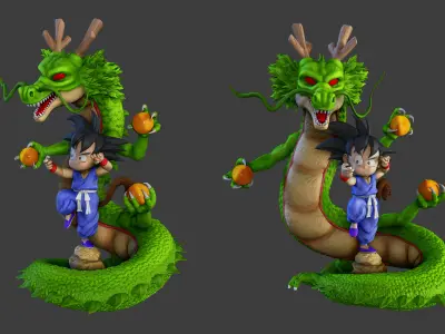 Shenlong and Son Goku  3D print model