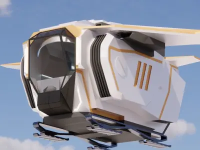 Sci-fi Personal Spacecraft 002 v2 3D model