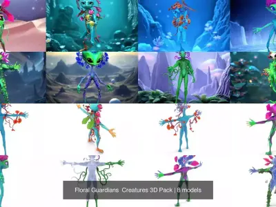 Floral Guardians  Creatures 3D Pack