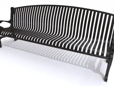 Metal Bench 1 Low-poly 3D model