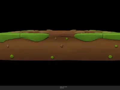Stylized Grass Tile Game Ready - AI Low-poly 3D model
